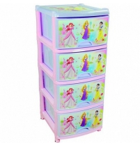 Комод пластиковый с 4 ящиками Дисней № 1 для девочек      