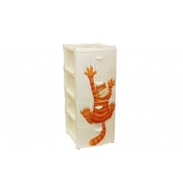Комод пластиковый с 4 ящиками Альт Деко Рыжий кот, Арт. М 2805
