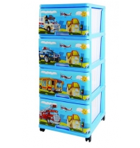 Пластиковый комод с 4 ящиками Декор 040313