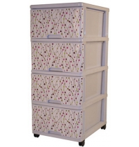 Пластиковый комод с 4 ящиками Декор 04038