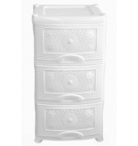 Пластиковый комод с 3 ящиками Ромашка арт.0353