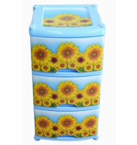 Пластиковый комод с 4 ящиками Подсолнух крышка