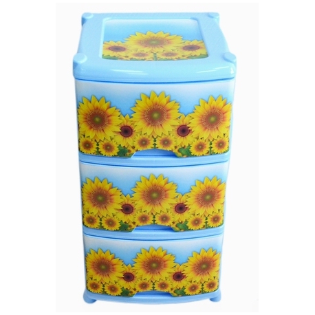 Пластиковый комод с 3 ящиками Подсолнух арт.0351