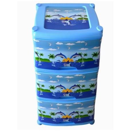 Пластиковый комод с 3 ящиками Дельфин арт.0351