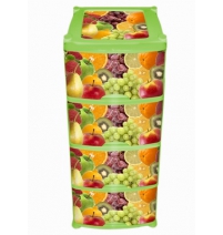 Пластиковый комод 4 ящика Фрукты арт.0352