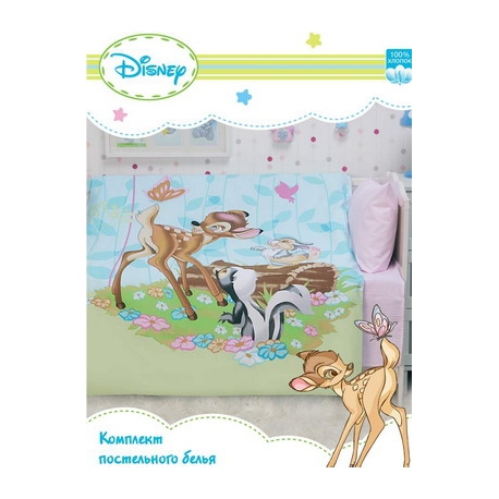 Комплект постельного белья в кроватку Монолит Бэмби и его друзья   
