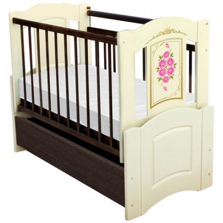 Кровать-трансформер МДФ Розы (поперечный маятник)    