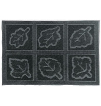 Коврик придверный 45*75 см, черный, Листья арт.20088