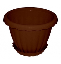 Кашпо "Далия" D-220мм 3,5л с поддоном /шоколад/терракот арт.М 8382Ш