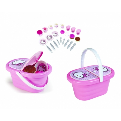 Набор посудки в корзинке Smoby Пикник Hello Kitty Арт. №. 24768 