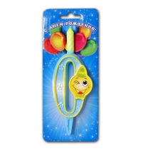 Свеча тортовая цифра Смайлик 0 арт.3200