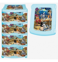 Пластиковый комод с 4 ящиками Пираты арт.0352