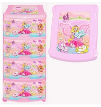 Пластиковый комод с 4 ящиками Феи арт.0352