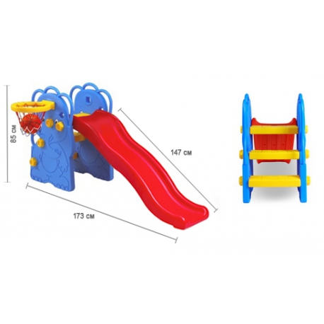 Детская горка Eduplay Слоник с баскетбольным кольцом арт.WJ-311