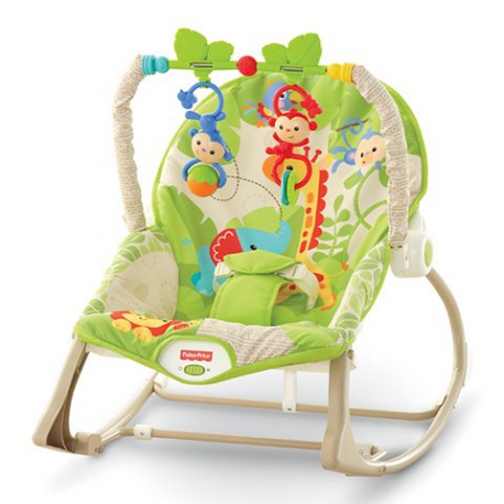 Кресло-качалка Fisher-Price CBF52 " Веселые обезьянки из тропического леса" переносное арт. 1130972