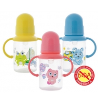  Бутылочка полипропиленовая с ручками и силиконовой соской, 125 мл Курносики Арт. 11109
