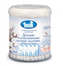  Детские ватные палочки 100 шт (пласт. уп.) Наша мама Арт. 7511