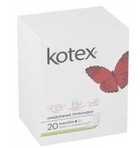 Прокладки Kotex ежедневные супер тонкие, 20 шт. Kotex Арт. 9425362