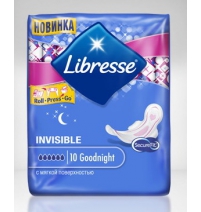 Прокладки Libress Инвизибл гуднайт, 10 шт. Libress Арт. 5438