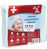 Пелёнки детские 60x60 см, 5 шт. MiniMax Арт. 88045