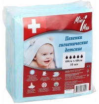Пелёнки детские 60x60 см, 10 шт. MiniMax Арт. 88040