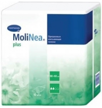 Пеленки Молинеа Плюс 60X60, впитываемость 1100 мл (10шт/10кор) Hartmann Арт. 163904