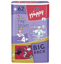 Подгузники Bella Хэппи Бигпак макси плюс 9-20 кг (62шт/4кор)  Арт. LX62-001