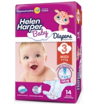 Подгузники Helen Harper Baby Midi (4-9 кг), 14 шт.  Арт. 569/336
