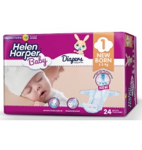 Подгузники Helen Harper Baby Newborn (2-5 кг), 24 шт.  Арт. 402