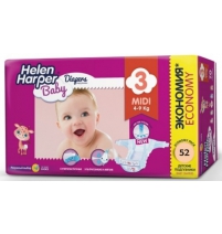 Подгузники Helen Harper Baby Midi (4-9 кг), 52 шт.  Арт. 619/339