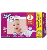 Подгузники Helen Harper Baby Midi (4-9 кг), 70шт.  Арт. 399