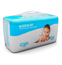  Подгузники детские ультратонкие NB 2-5 кг, 32 шт. Lovular Арт. 707001