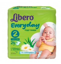 Подгузники  Эвридэй мини 3-6 кг (2) 24шт. (5745, 5688) Libero Арт. 1383662