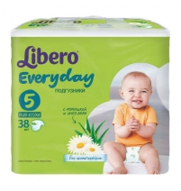 Подгузники  Эвридэй эконом экстра лардж 11-25 кг (5) 38шт. (5743, 5374) Libero Арт. 1268975