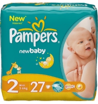 Подгузники Pampers Нью Бэби мини 3/6 кг (6к/27шт) Pampers Арт. 36951