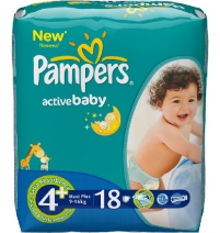 Подгузники Pampers Актив Бэби макси плюс 9/16 кг. (6к/18шт) Pampers Арт. 38047
