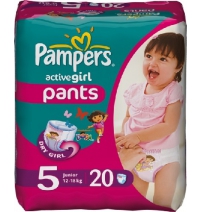 Трусики Pampers Актив Герл юниор 12-18 кг, 20шт.  Арт. 81248327