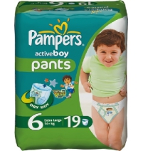 Трусики Pampers Актив Бой экстра лардж 16+кг, 19шт.  Арт. 81248332