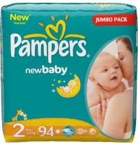 Подгузники Pampers Нью Бэби мини джамбо 3/6 кг (94шт/2кор) Pampers 