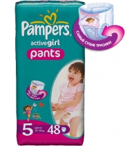 Трусики Pampers Актив Герл джамбо юниор 12/18 кг  (48шт/2кор)  Арт. 81109883