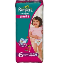 Трусики Pampers Актив Герл джамбо экстра лардж 16+ кг (44шт/2кор)  Арт. 81109890