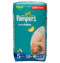 Подгузники Pampers Актив Бэби юниор джамбо 11/18 кг (58шт/2кор) Pampers Арт. 38078