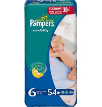 Подгузники Pampers Актив Бэби экстра лардж джамбо 15+ кг (54шт/2кор) Pampers Арт. 38443