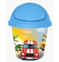 Мусорная детская корзина круглая City Cars 7 л, Арт. LA2543BS