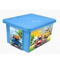 Ящик для игрушек "X-BOX" City Cars 17л, Арт. LA1023BS