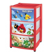 Комод пластиковый с 3 ящиками «Angry Birds», Арт. С13990