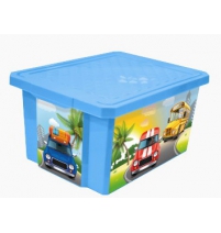 Ящик для игрушек "City Cars" 57л, Арт. LA1025BS