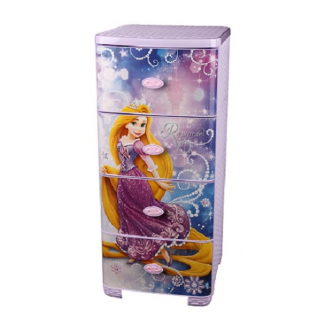 Пластиковый комод Альтернатива для игрушек Рапунцель Disney с 4 ящиками, Арт. М2590