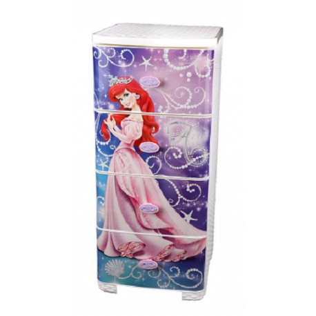 Комод Альтернатива пластиковый с 4 ящиками "Ариэль Disney", Арт. М2587