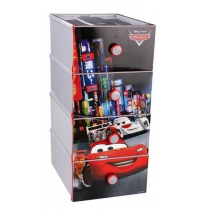 Комод-мини пластиковый с 4 ящиками "Тачки Disney", Арт. М3332